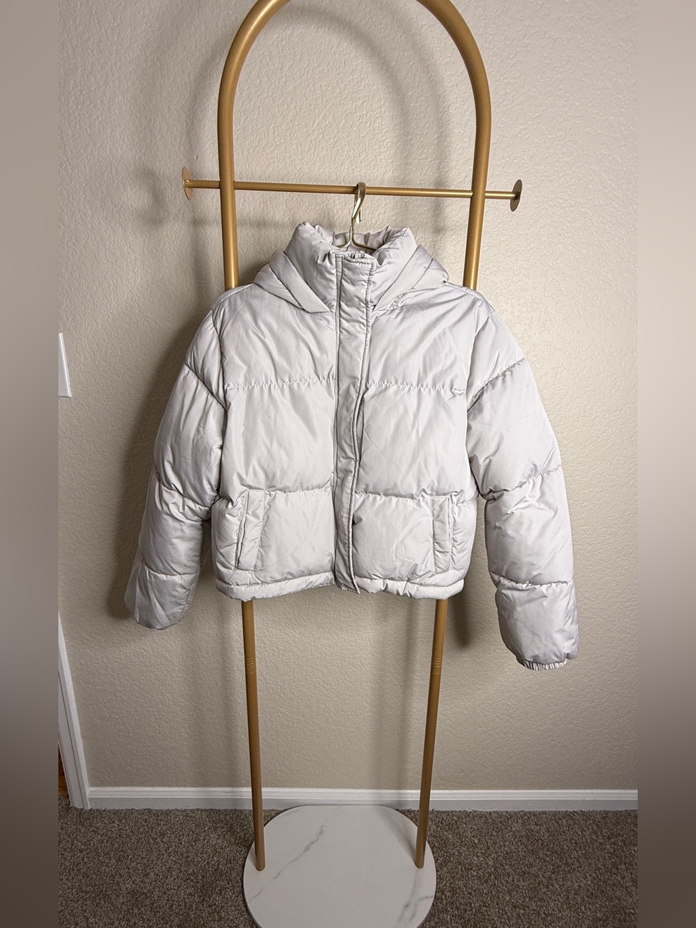 Forever 21 Puffer Jacket - Light Cream